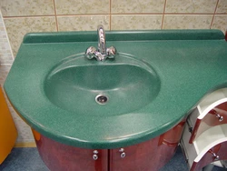 Green sink for bathroom photo