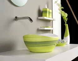 Vanna otağı fotoşəkili üçün yaşıl lavabo