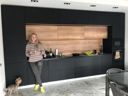 Kitchen anthracite and wood photo