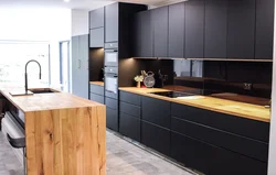 Kitchen Anthracite And Wood Photo