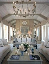 Provence chandelier in the living room photo