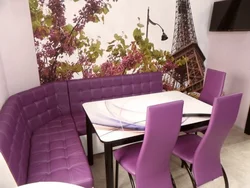 Фиолетовый диван для кухни фото