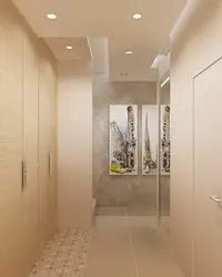 Beige tiles in the hallway photo
