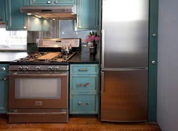 Photo of steel refrigerators in the kitchen