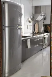 Photo of steel refrigerators in the kitchen