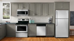 Photo of steel refrigerators in the kitchen