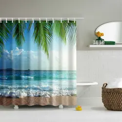 Polyester curtains for bathroom photo