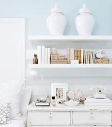 White shelf in the bedroom photo