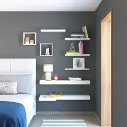 White shelf in the bedroom photo