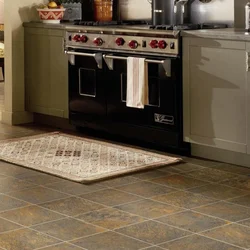 Laminate flooring in the kitchen like tiles photo