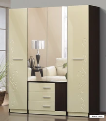 Bedroom wardrobe with drawers photo