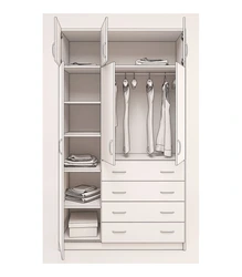 Bedroom wardrobe with drawers photo