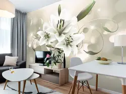 Flower on the wall in the kitchen photo