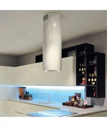 Kitchen hood to the ceiling photo