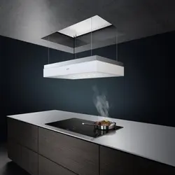 Kitchen hood to the ceiling photo