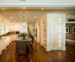 Photos of houses with a door from the kitchen