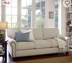 Sofa In The Living Room With Pillows Photo