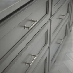 Kitchen handles with flowers photo
