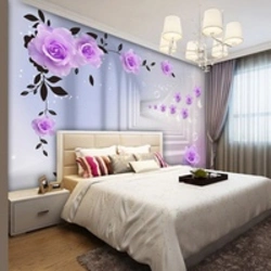 Bedroom Design Photo Flower Wallpaper