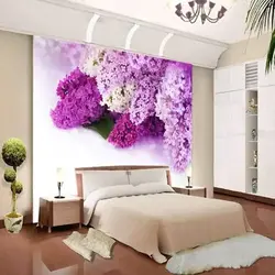 Bedroom design photo flower wallpaper