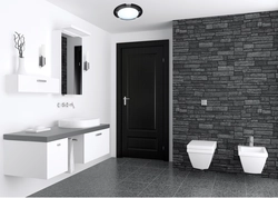 Photo of bathroom tiles near the door