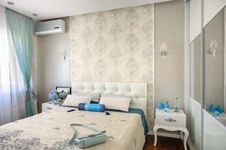 Bedroom design photo wallpaper by the bed