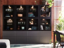 Dishes on the wall in the living room photo