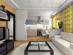 Living Room With Kitchen Photo With Dimensions