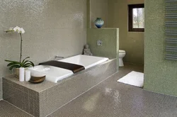 Bathtub With Tile Partition Photo