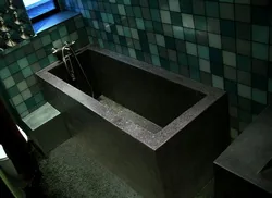 Bathtub Made Of Bricks And Tiles Photo