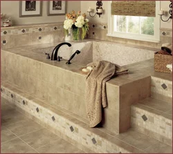 Bathtub Made Of Bricks And Tiles Photo