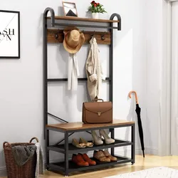 Photo of a hanger in the hallway with a seat