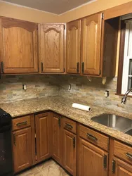 Kitchen apron made of oak photo