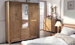 Oak wardrobe for bedroom photo