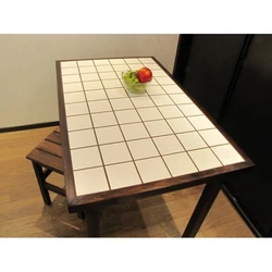 Tile table for kitchen photo