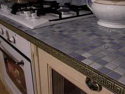 Tile table for kitchen photo