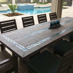 Tile table for kitchen photo