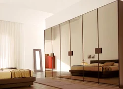 Glass for wardrobes in the bedroom photo
