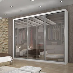 Glass for wardrobes in the bedroom photo