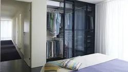 Glass for wardrobes in the bedroom photo