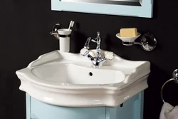 Sink with flowers for the bathroom photo