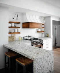 Different countertops in one kitchen photo