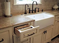 Kitchen sinks with apron photo