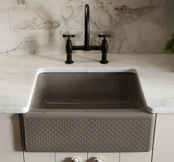 Kitchen sinks with apron photo