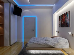 LED ceiling lighting in the bedroom photo