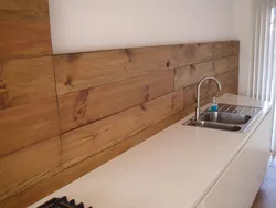 Photo of wood-look kitchen panels