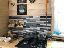 Photo of wood-look kitchen panels
