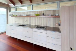 Photo of wood-look kitchen panels