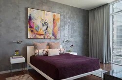 Wallpaper and plaster in the bedroom photo
