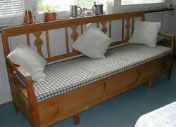 Photo of a wooden kitchen sofa